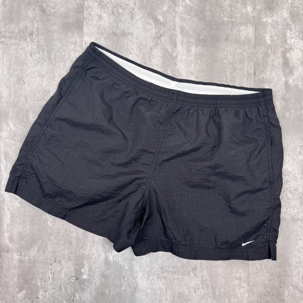 Vintage Nike Volleyball Shorts Womens Large Black Drawstring Gym Athletic 90s